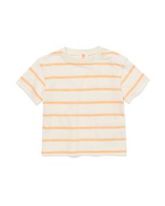 HEMA Newborn T-shirt Terry Strepen Gebroken Wit (gebroken wit)
