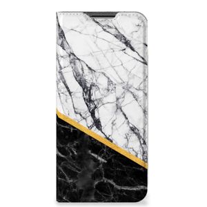 OPPO A54 5G | A74 5G | A93 5G Standcase Marmer Wit Zwart - Origineel Cadeau Man