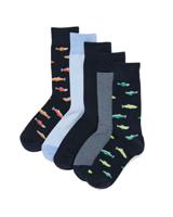 HEMA Heren Sokken Met Katoen Vissen - 5 Paar Donkerblauw (donkerblauw)