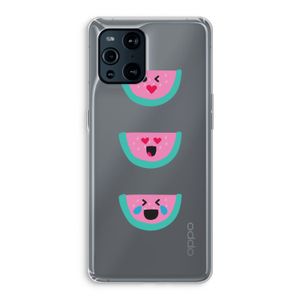 Smiley watermeloen: Oppo Find X3 Pro Transparant Hoesje