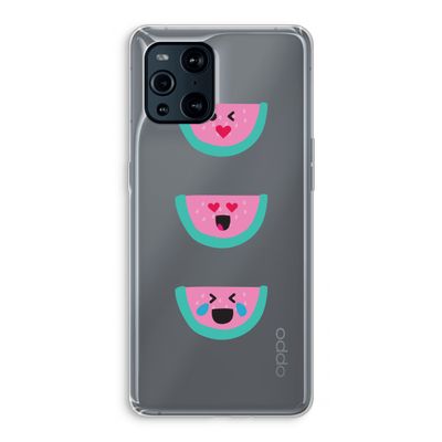 Smiley watermeloen: Oppo Find X3 Pro Transparant Hoesje