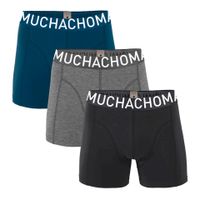 Muchachomalo Boxershorts Solid Black/Grey Melange/Blue-XXL - thumbnail