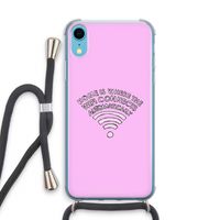 Home Is Where The Wifi Is: iPhone XR Transparant Hoesje met koord
