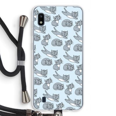 Poezen: Samsung Galaxy A10 Transparant Hoesje met koord