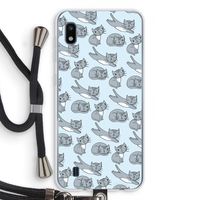 Poezen: Samsung Galaxy A10 Transparant Hoesje met koord