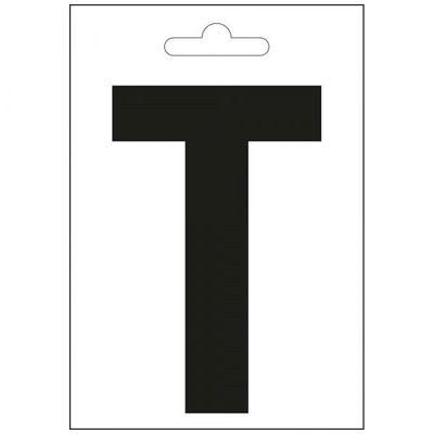 Nautic letter T zwart 100 mm.