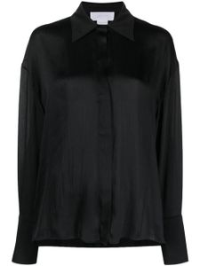 Genny chemise boutonnée à fini satiné - Noir