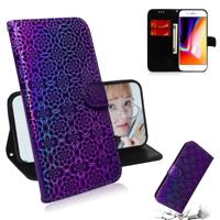 iPhone 7 & 8 Kleurrijk abstract bloemen patroon PU leren Flip Hoesje met houder, magnetische sluiting, draagriem en opbergruimte voor pinpassen & geld