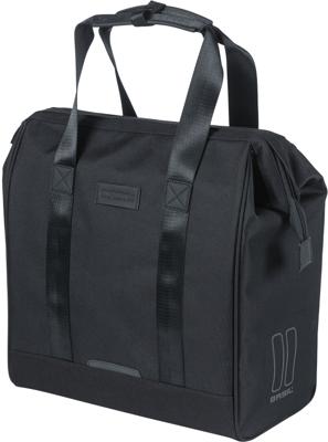 Basil grand fietsshopper - zwarte waterafstotende tas voor elektrische fietsen, 23l