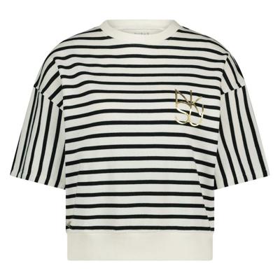 Nukus Lotte Pullover Stripe | Offwhite/Navy