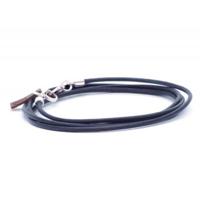 Qoss Leren Ketting Noa Zwart 100 cm