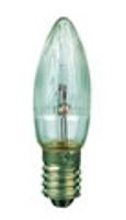 Kerstverlichting reservelampjes kaarsmodel E10 23V 3W set van 3 lampjes geribbeld buiten