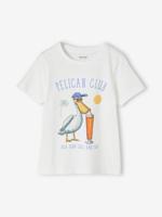 Jongensshirt met leuk dierenmotief wit, bedrukt