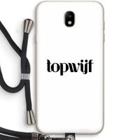 Topwijf Wit: Samsung Galaxy J7 (2017) Transparant Hoesje met koord