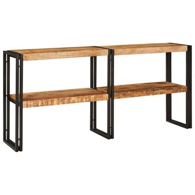 Wandtafel met plank Bruin 160 x 33 x 75 cm massief mangohout