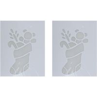 2x Kerst raamsjablonen/raamdecoratie kerstsok plaatjes 35 cm