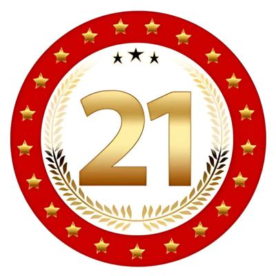 Bierviltjes 21 - 25x stuks - rood/goud - luxe - verjaardag/jubilea - feestartikelen