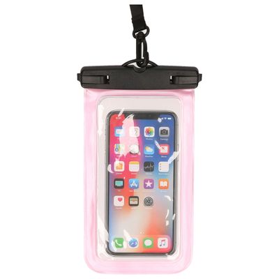 Bellatio Design waterdicht telefoonhoesje voor alle telefoons tot 6 inch roze