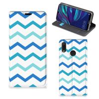Huawei Y7 hoesje Y7 Pro (2019) | Hoesje met Magneet | Zigzag Blauw