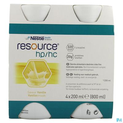 Resource Hp Hc Vanille Fles 4x200ml