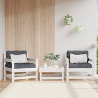 Tuinstoelen met kussens 2 st massief grenenhout wit