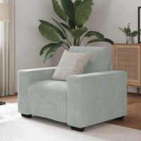 Fauteuil 60 cm fluweel lichtgrijs Fauteuil 60 cm fluweel lichtgrijs