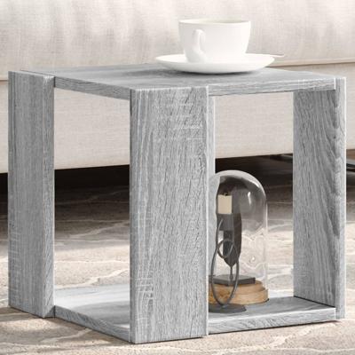 Salontafel 32x32x30 cm bewerkt hout grijs sonoma eikenkleurig