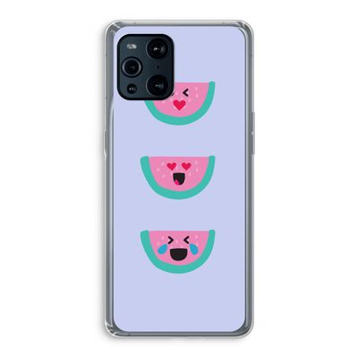 Smiley watermeloen: Oppo Find X3 Pro Transparant Hoesje