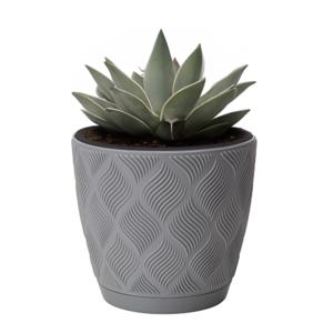 Form Plastic Plantenpot/bloempot New Age - kunststof - platina grijs - D15 x H14 cm