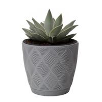 Form Plastic Plantenpot/bloempot New Age - kunststof - platina grijs - D15 x H14 cm - thumbnail