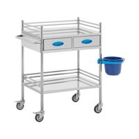 Laboratoriumwagen - RVS - 2 planken elk 58 x 41 x 15 cm - 2 lades - 40 kg