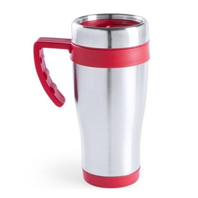 RVS thermosbeker/warmhoud koffiebeker - rood - 500 ml - Isoleerbekers/reisbekers