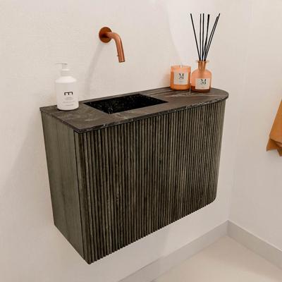 Toiletmeubel Mondiaz Joya Dlux | 61.6 cm | Meubelkleur Shadow | Faye wastafel Lava Wasbak Links | Zonder kraangat(en)