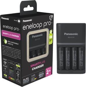 Panasonic BQ-CC55 snellader + 4 Eneloop Pro AA batterijen