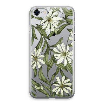 Wit bloemenpatroon: iPhone 8 Transparant Hoesje