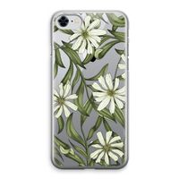 Wit bloemenpatroon: iPhone 8 Transparant Hoesje