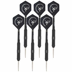 2x Set van zwarte dartpijltjes met Unicorn flights 26 grams - Dartpijlen