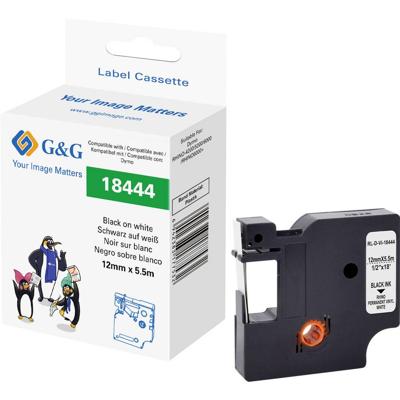 G&G Labeltape Vinyl Tapekleur: Wit Tekstkleur: Zwart 12 mm 5.5 m