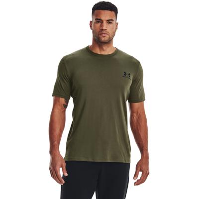 Under Armour Left Chest Logo T-Shirt Olijfgroen Zwart