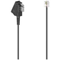 Hama Telefoon (analoog) Aansluitkabel [1x Telefoonstekker Duitsland (TAE-N) - 1x RJ11-stekker 6p2c] 6 m Zwart