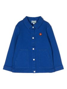 Kenzo Kids veste en coton à logo brodé - Bleu