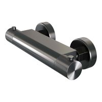 Douchekraan Brauer Gunmetal Carving Opbouw Thermostatisch Geborsteld Gunmetal - thumbnail