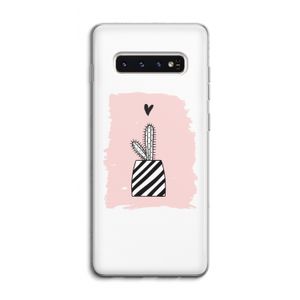 Zwart-wit cactus: Samsung Galaxy S10 4G Transparant Hoesje