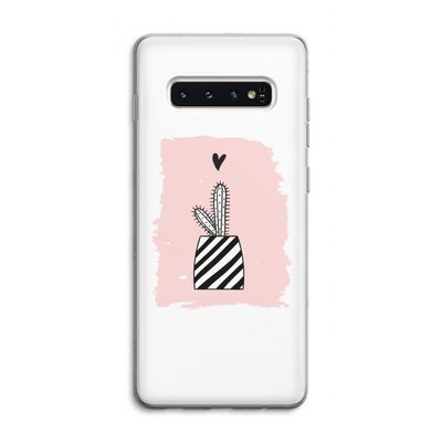 Zwart-wit cactus: Samsung Galaxy S10 4G Transparant Hoesje