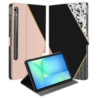 Black Pink Shapes Tablet Hoesje met Standaard Samsung Galaxy Tab S10 FE | Tab S9 FE Black Pink Shapes Tablet Hoesje met Standaard Samsung Galaxy Tab S10 FE | Tab S9 FE