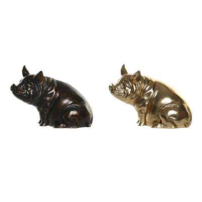 Decoratieve figuren DKD Home Decor Koper Gouden Varken 18,5 x 10,5 x 14 cm (2 Stuks)