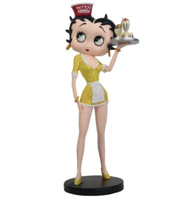 Betty Boop Diner Serveerster In Gele Jurk Beeldje