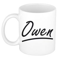 Naam cadeau mok / beker Owen met sierlijke letters 300 ml Naam cadeau mok / beker Owen met sierlijke letters 300 ml
