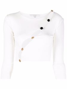 MANURI cardigan Domino à détail de boutonnière - Blanc