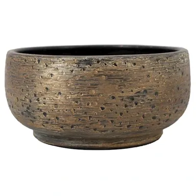 Schaal aveiro d34h15cm bruingoud